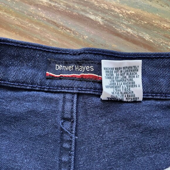 High Rise Bareback Jeans Vintage Made in Canada Denver Hayes Stretch Flat Front - Picture 4 of 8
